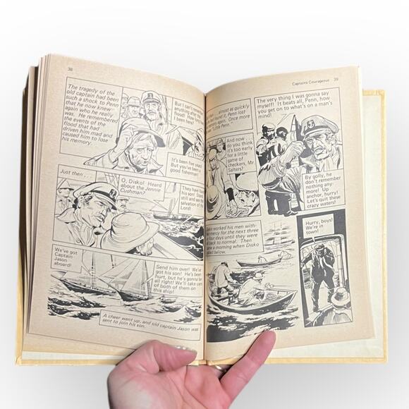 Captain's Courageous by Rudyard Kipling Vintage 1977 Hard Cover Graphic Novel - Picture 14 of 15